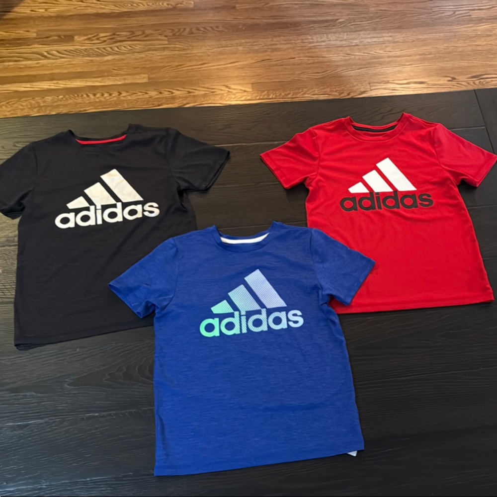 Adidas Kids' Short Sleeve Tees - Black, Blue, Red